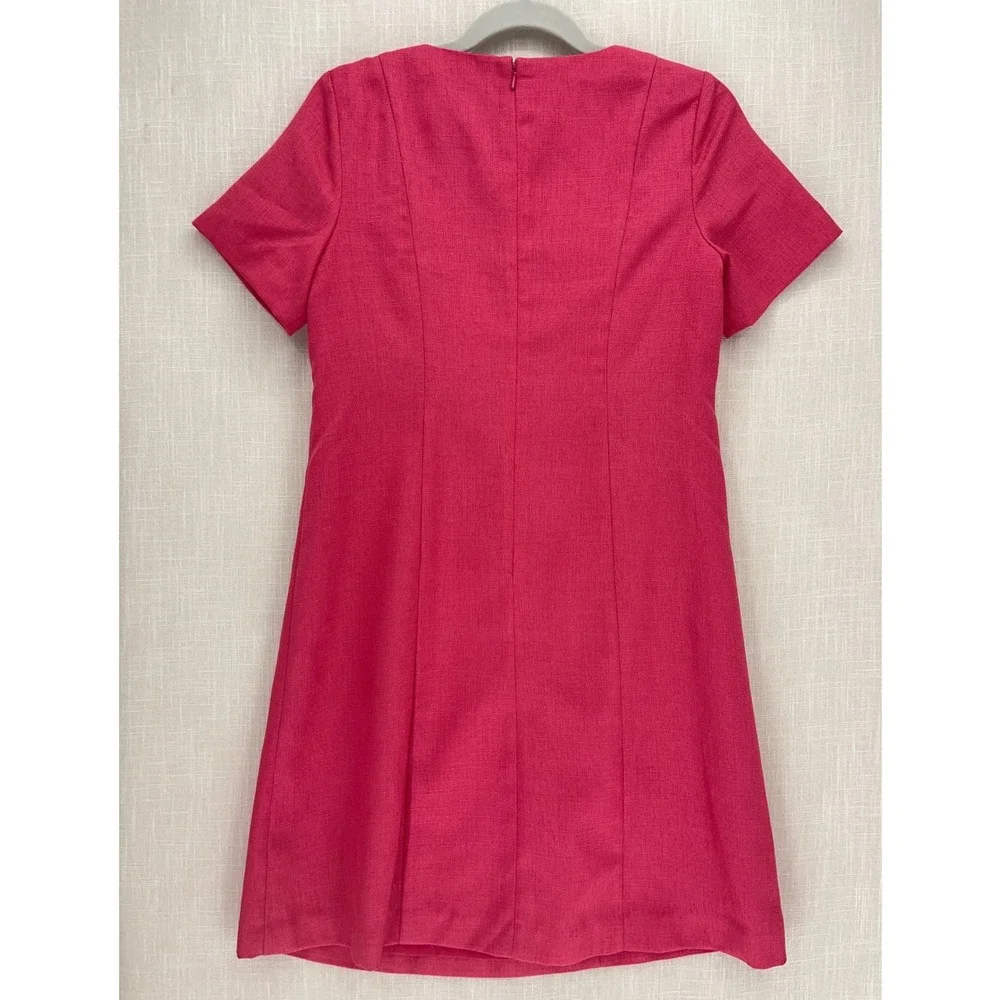 Appleseed's Pink Sheath Dress 6P Petite Short Sleeve Textured Lined V943 - Picture 2 of 8